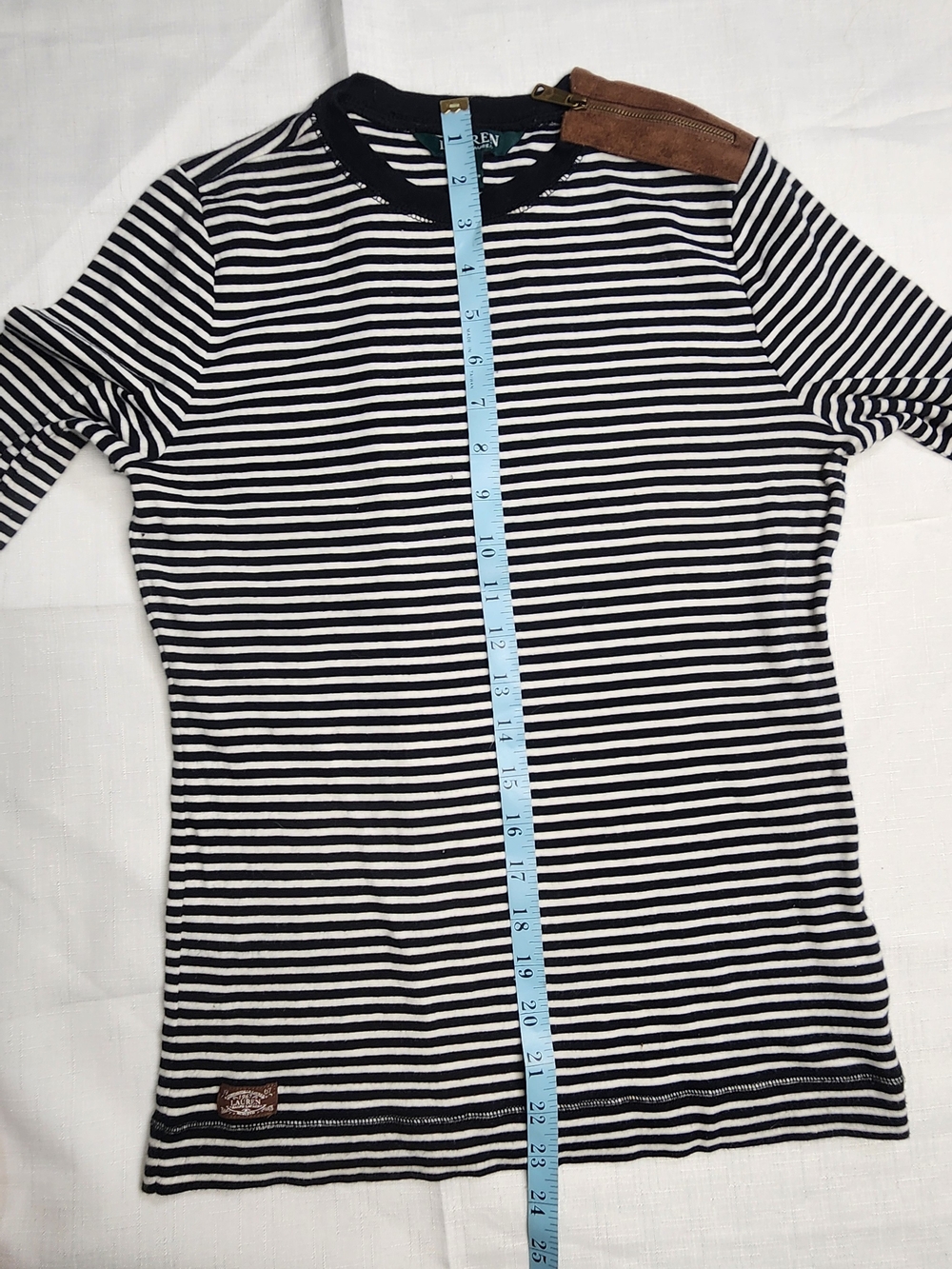 Lauren Ralph Lauren Black & White Striped Long-Sleeve Crew - Picture 5 of 6